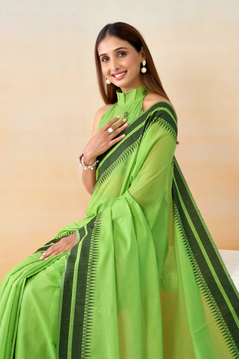 Pure Spun Cotton Hand loom Style Saree