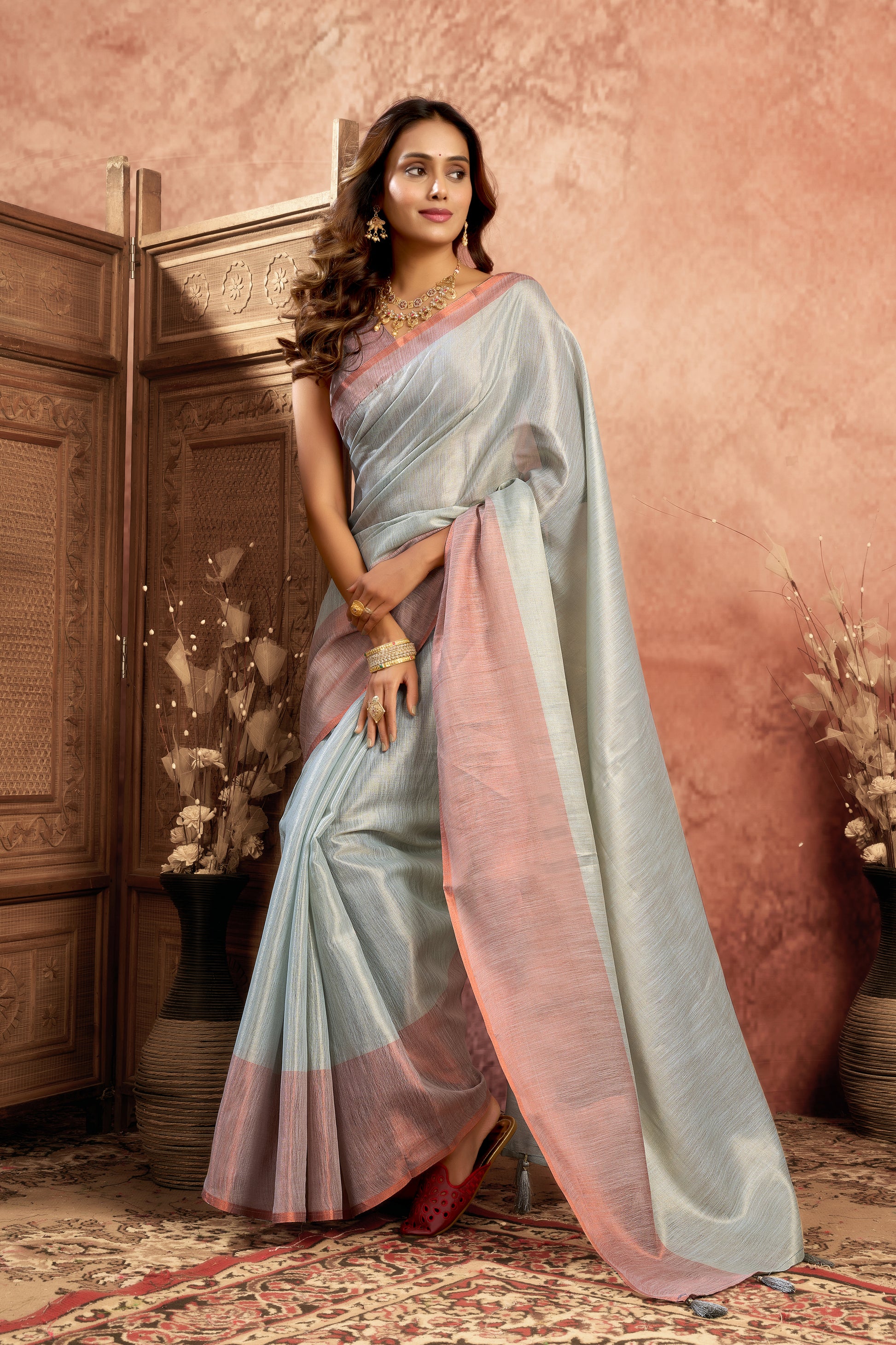 Pure Mul Tissue Saree