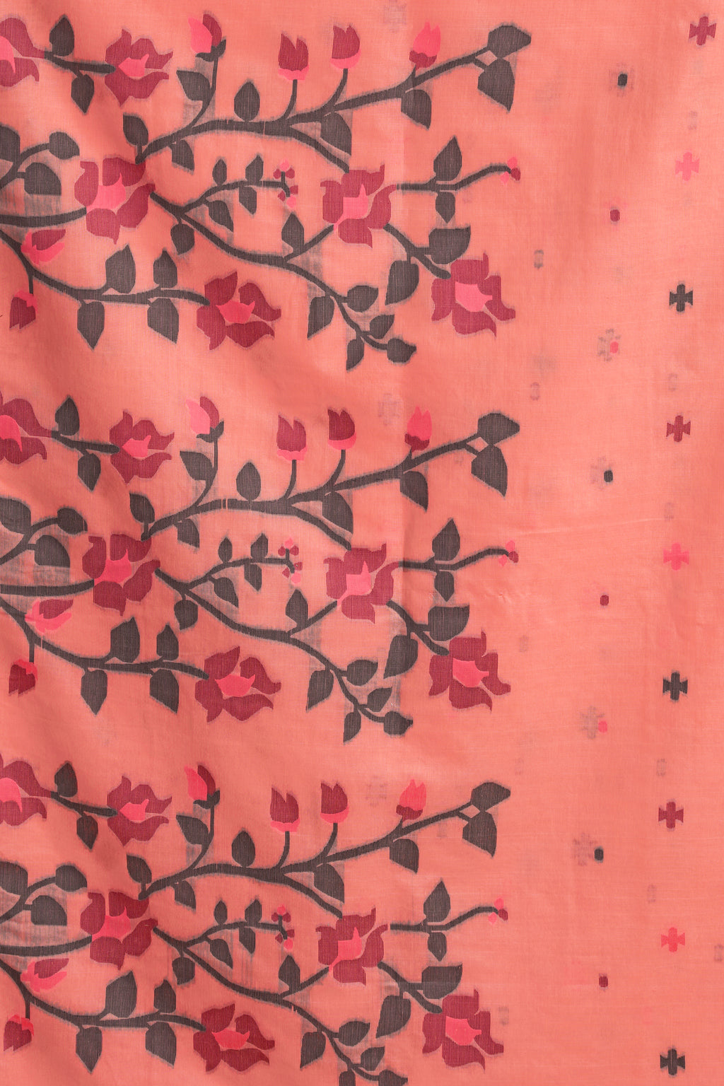 Pure Cotton Spun Floral Jamdani Saree