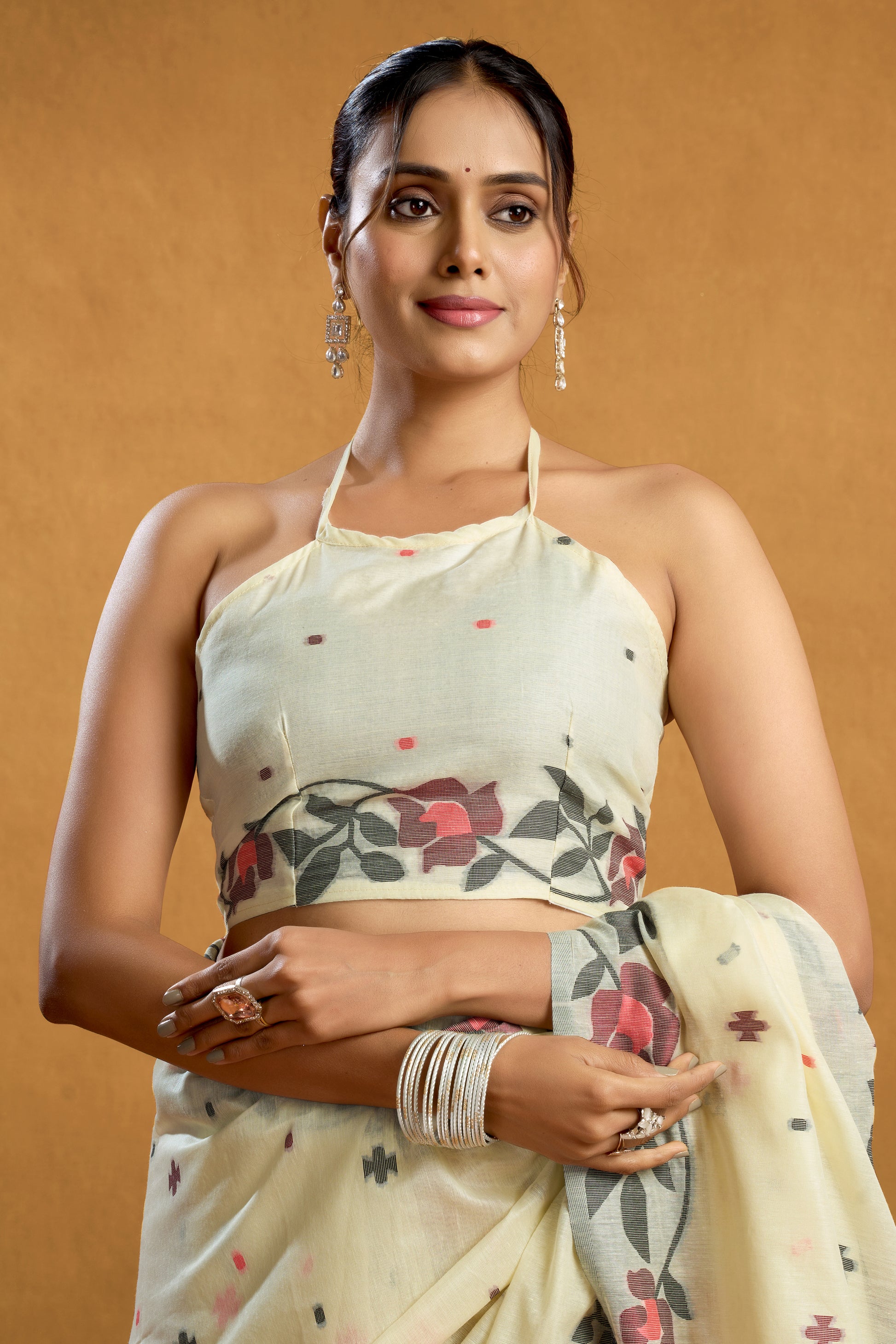 Pure Cotton Spun Floral Jamdani Saree