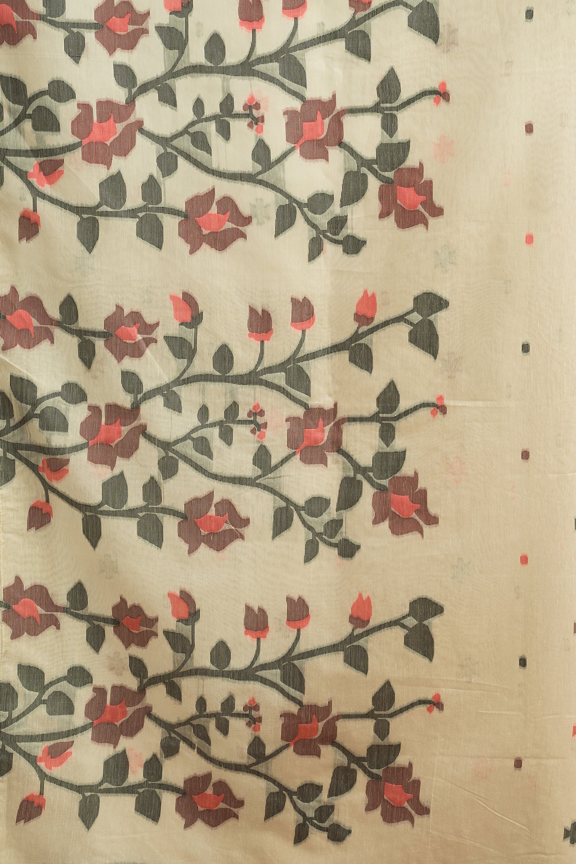 Pure Cotton Spun Floral Jamdani Saree