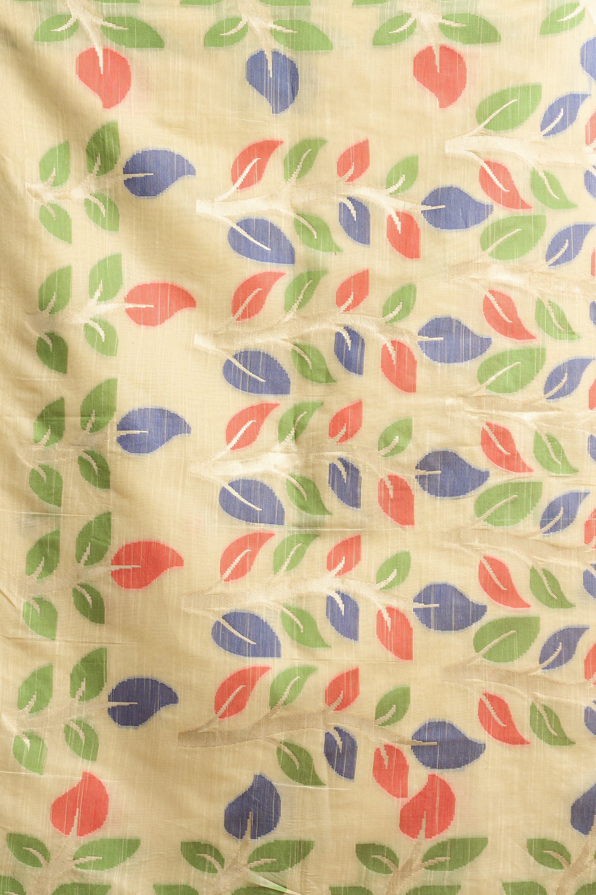 Pure Cotton Spun Floral Jamdani Weave Saree