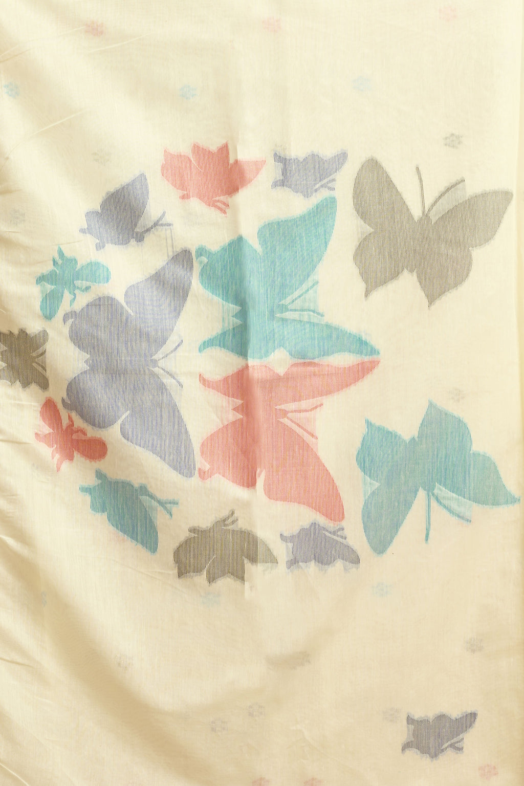 Pure Mul Cotton Handloom Saree with Butterfly Weave