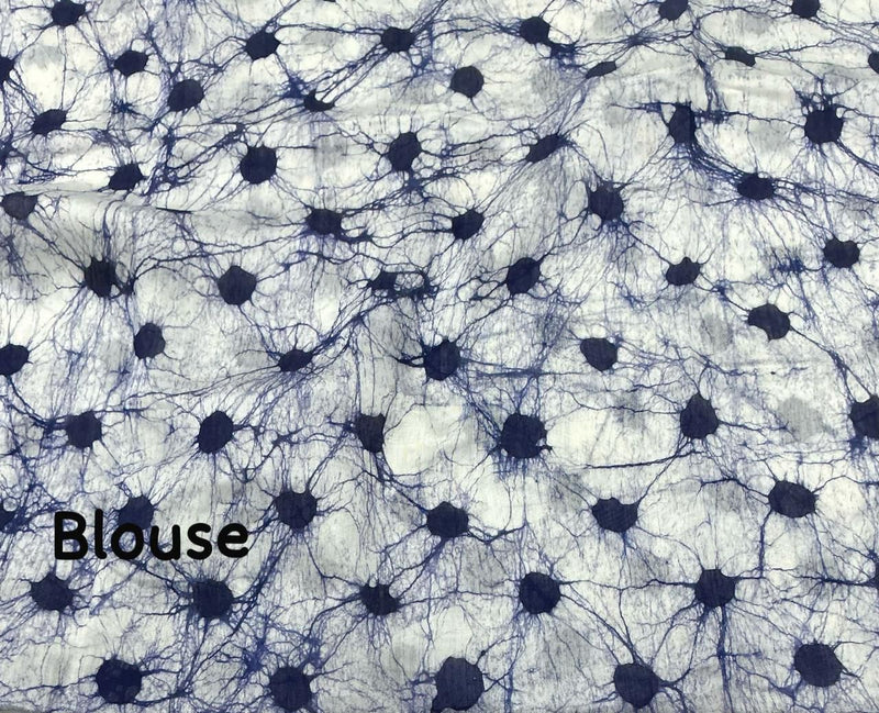 Hand Painted Pure Chanderi Cotton Saree with Batik Prints