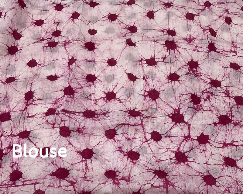 Hand Painted Pure Chanderi Cotton Saree with Batik Prints