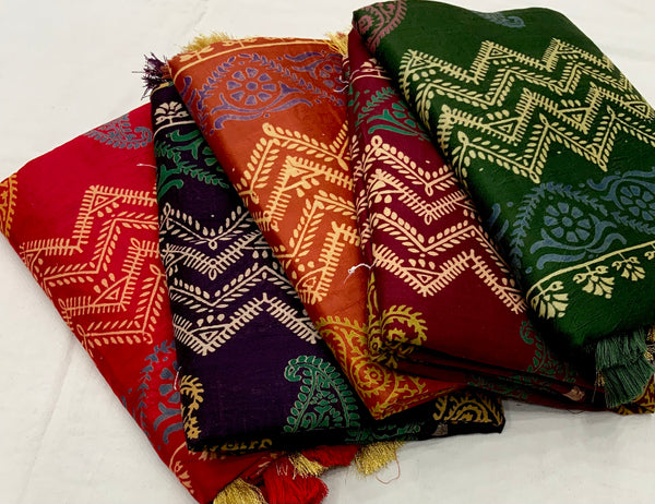 Timeless Ajrakh Hand Block Chanderi Cotton Saree