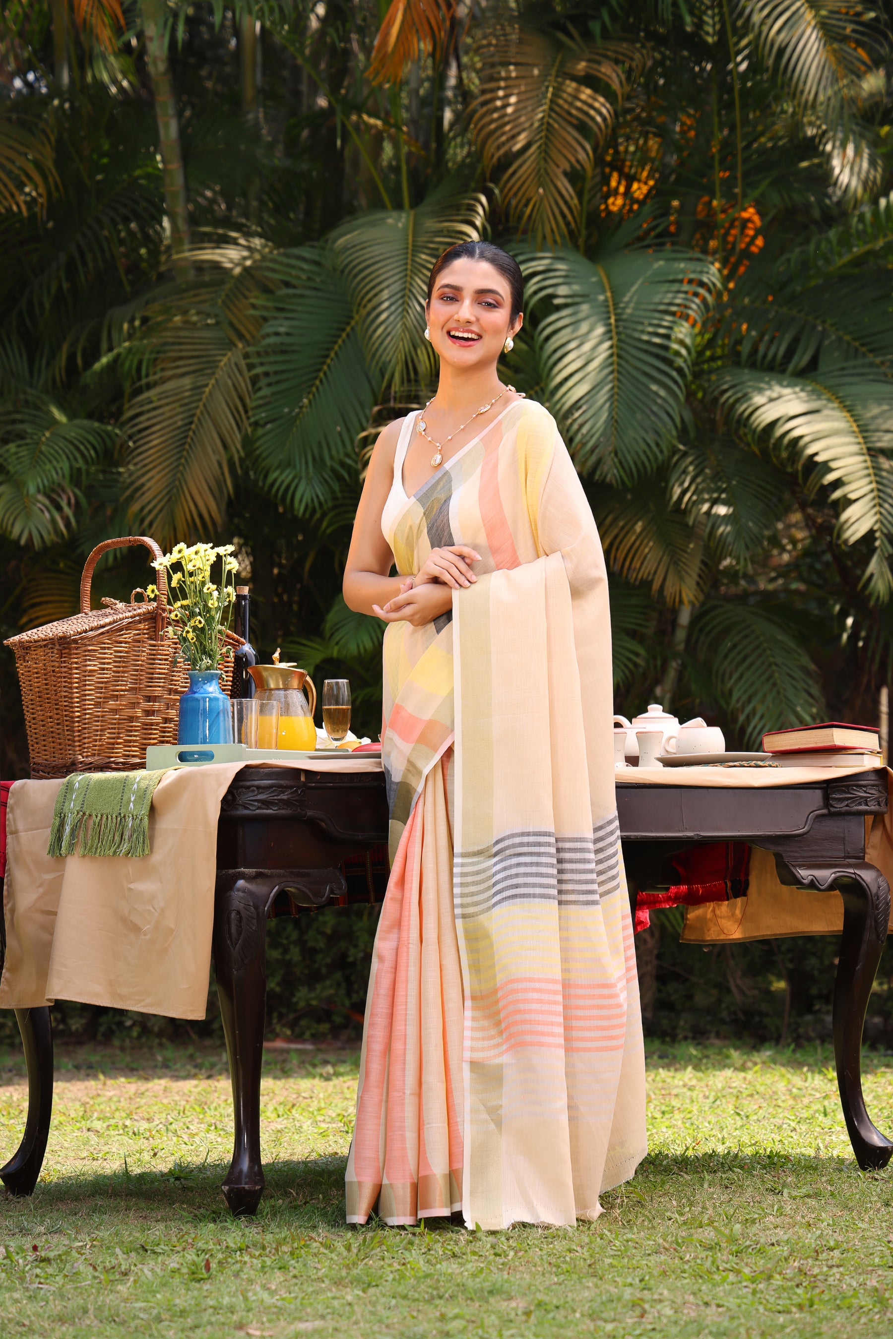 Pure Linen Silk Sare