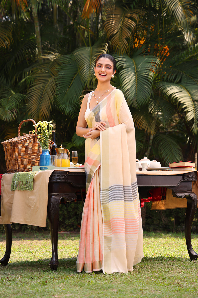 Pure Linen Silk Sare