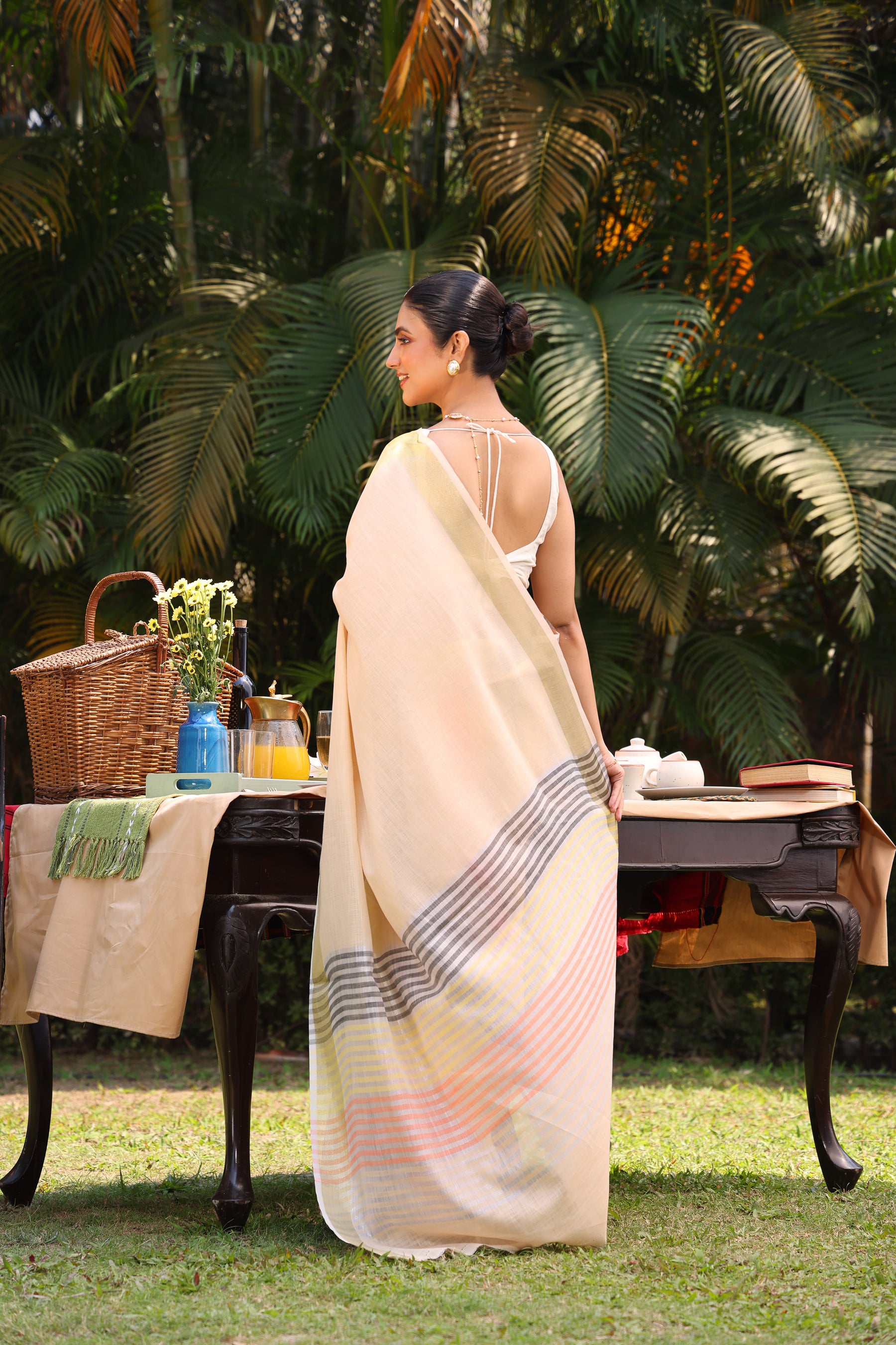 Pure Linen Silk Sare