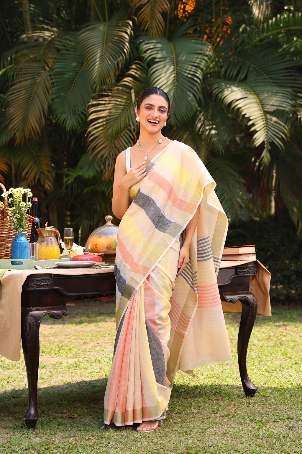 Pure Linen Silk Sare