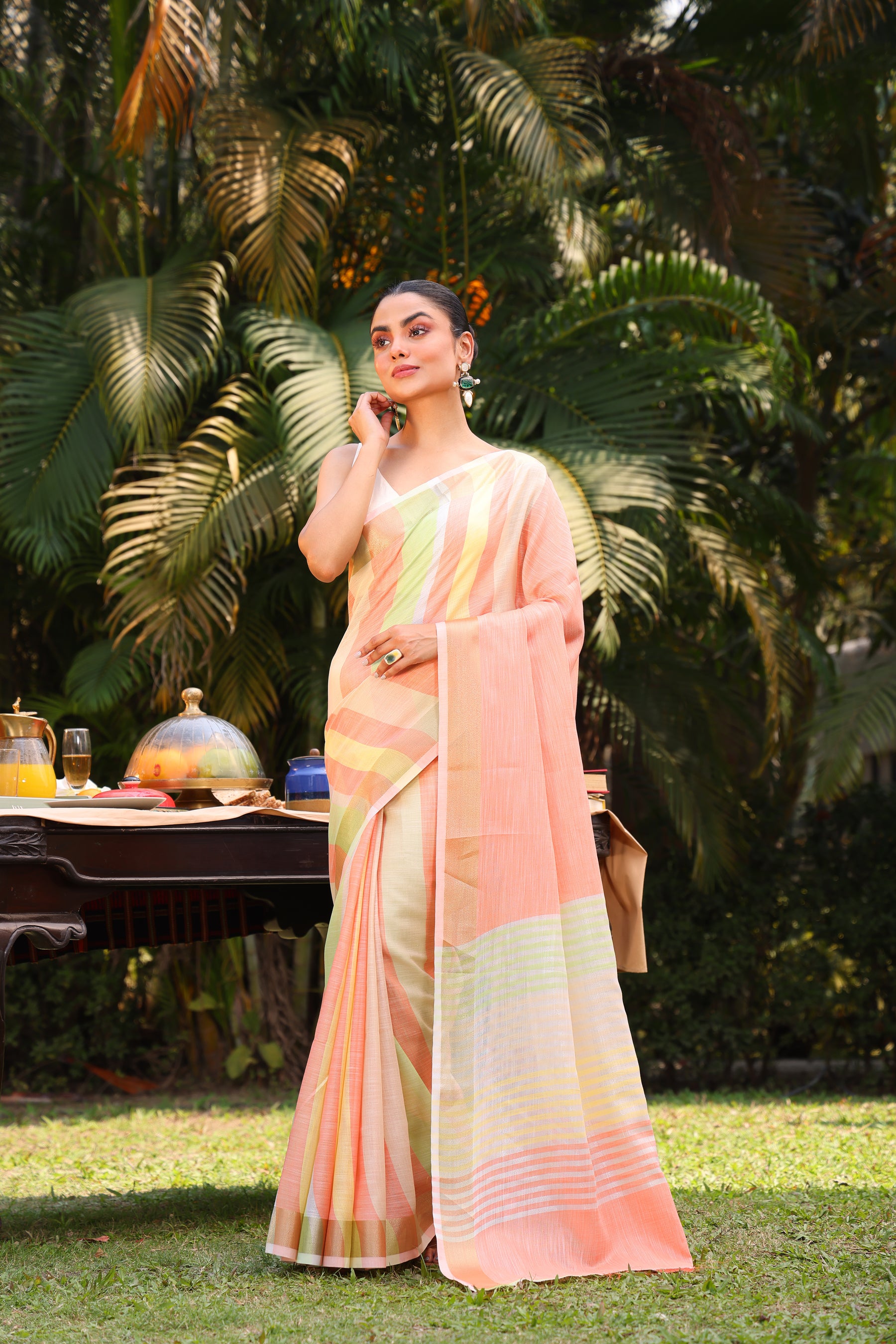 Pure Linen Silk Saree