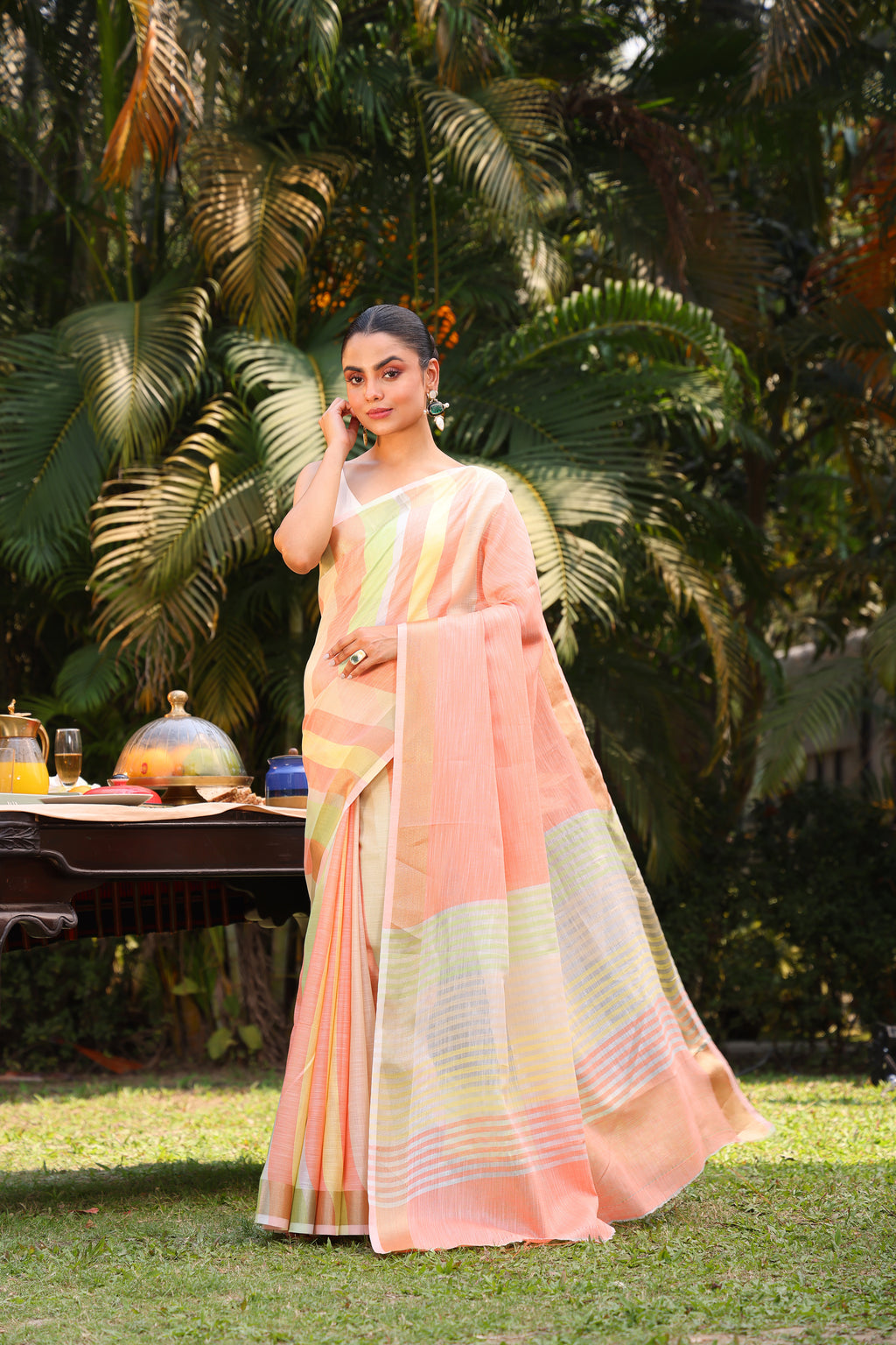 Pure Linen Silk Saree