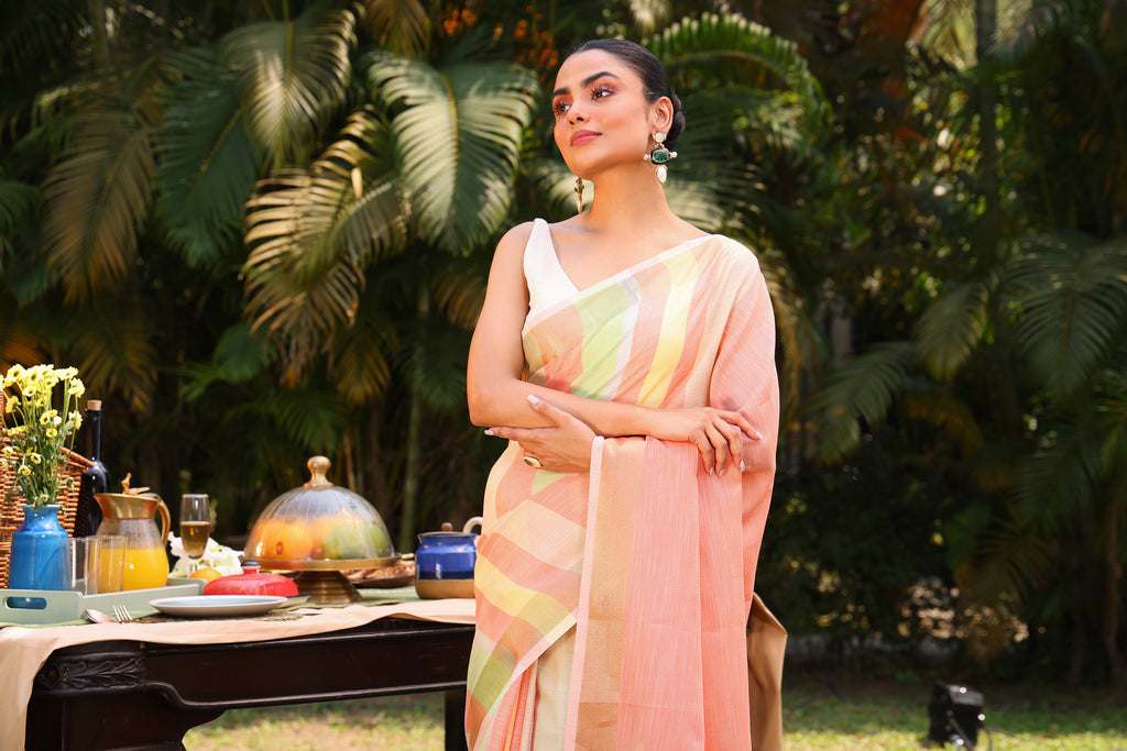 Pure Linen Silk Saree