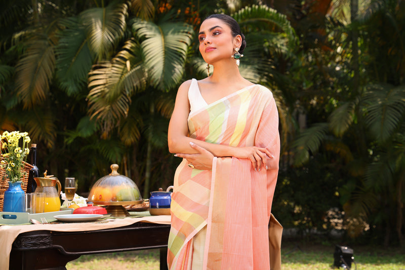 Pure Linen Silk Saree