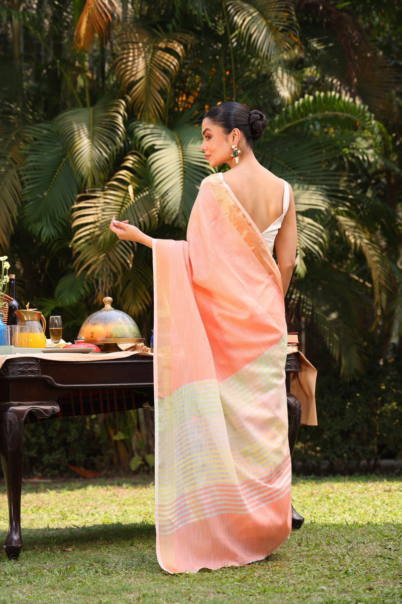 Pure Linen Silk Saree