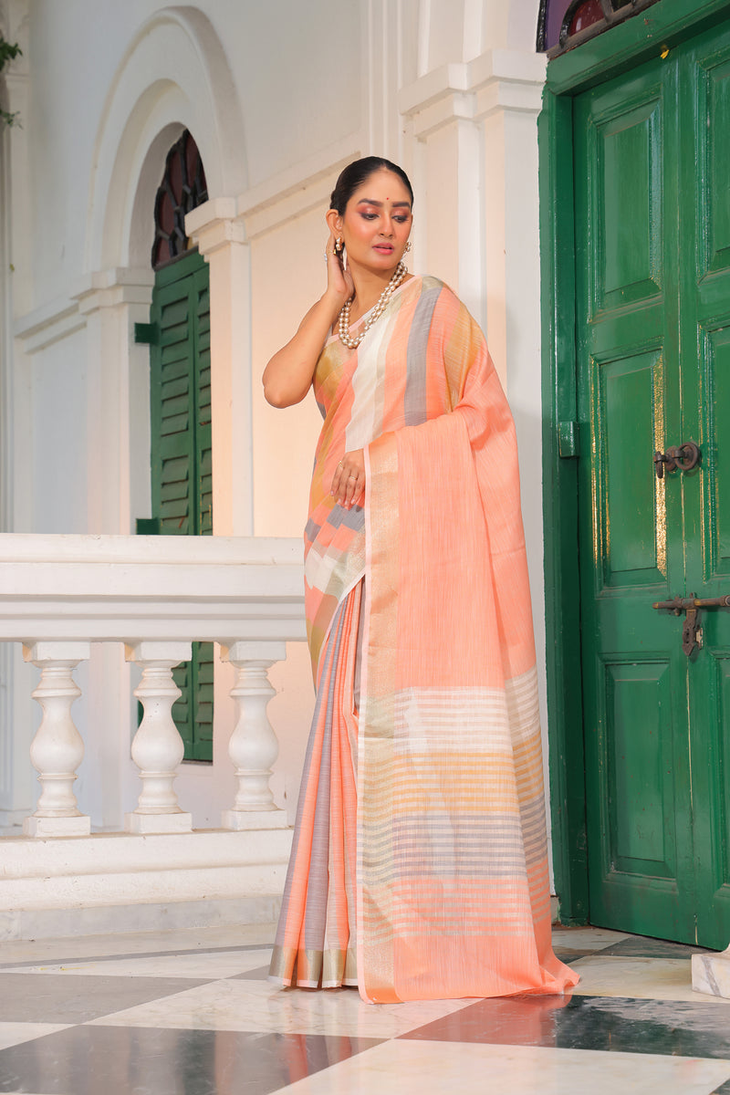 Pure Linen Silk Saree