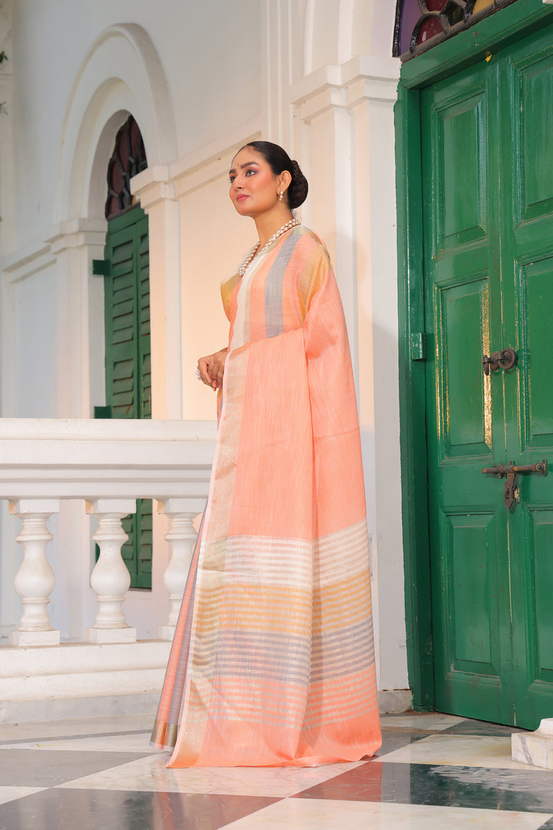 Pure Linen Silk Saree