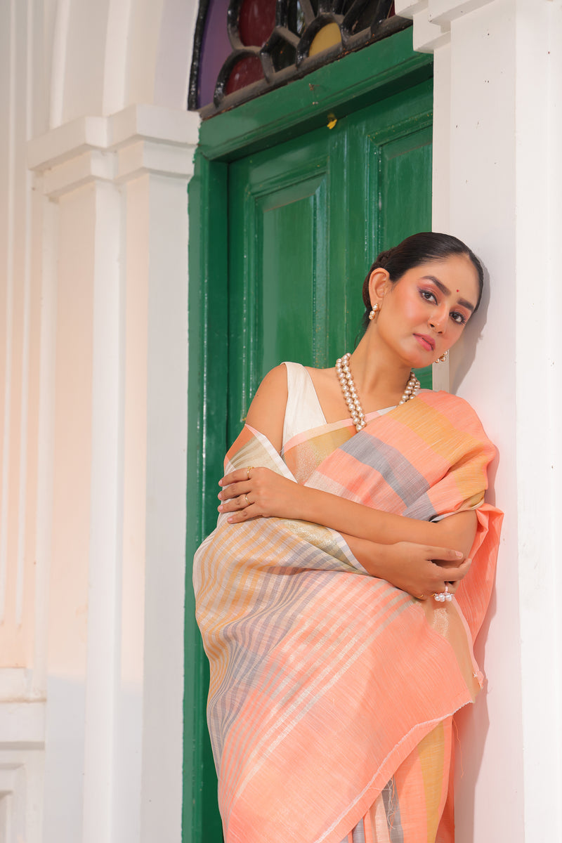Pure Linen Silk Saree