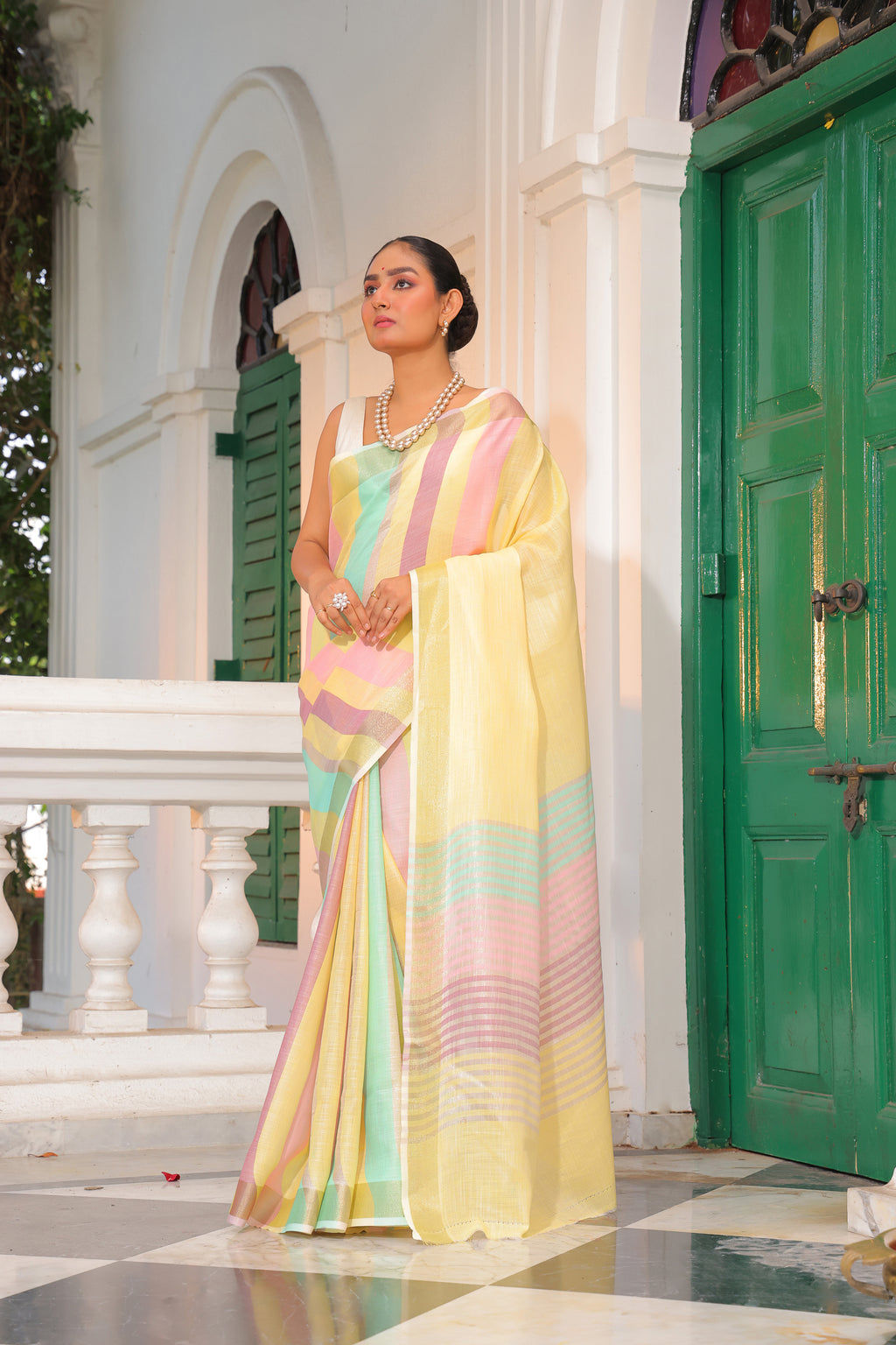 Pure Linen Silk Saree