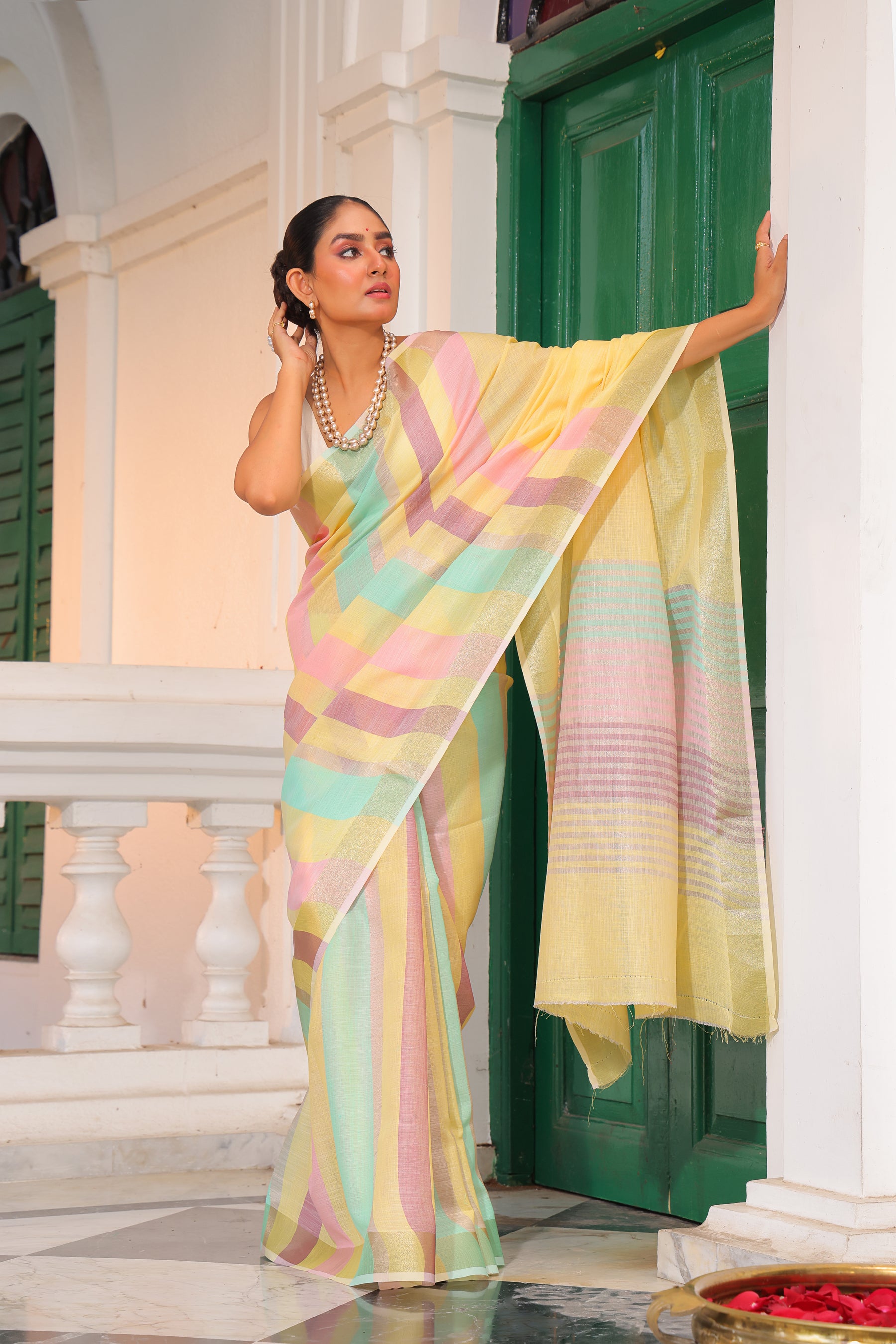 Pure Linen Silk Saree