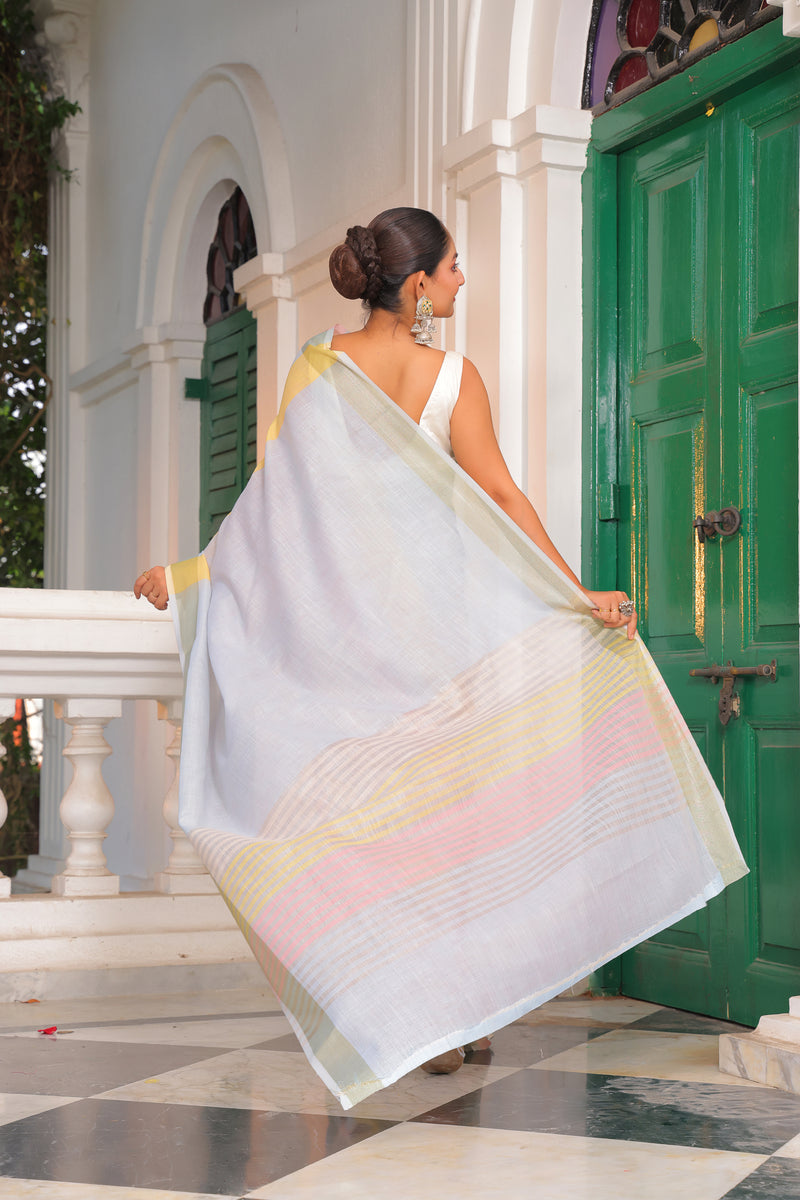 Pure Linen Silk Saree