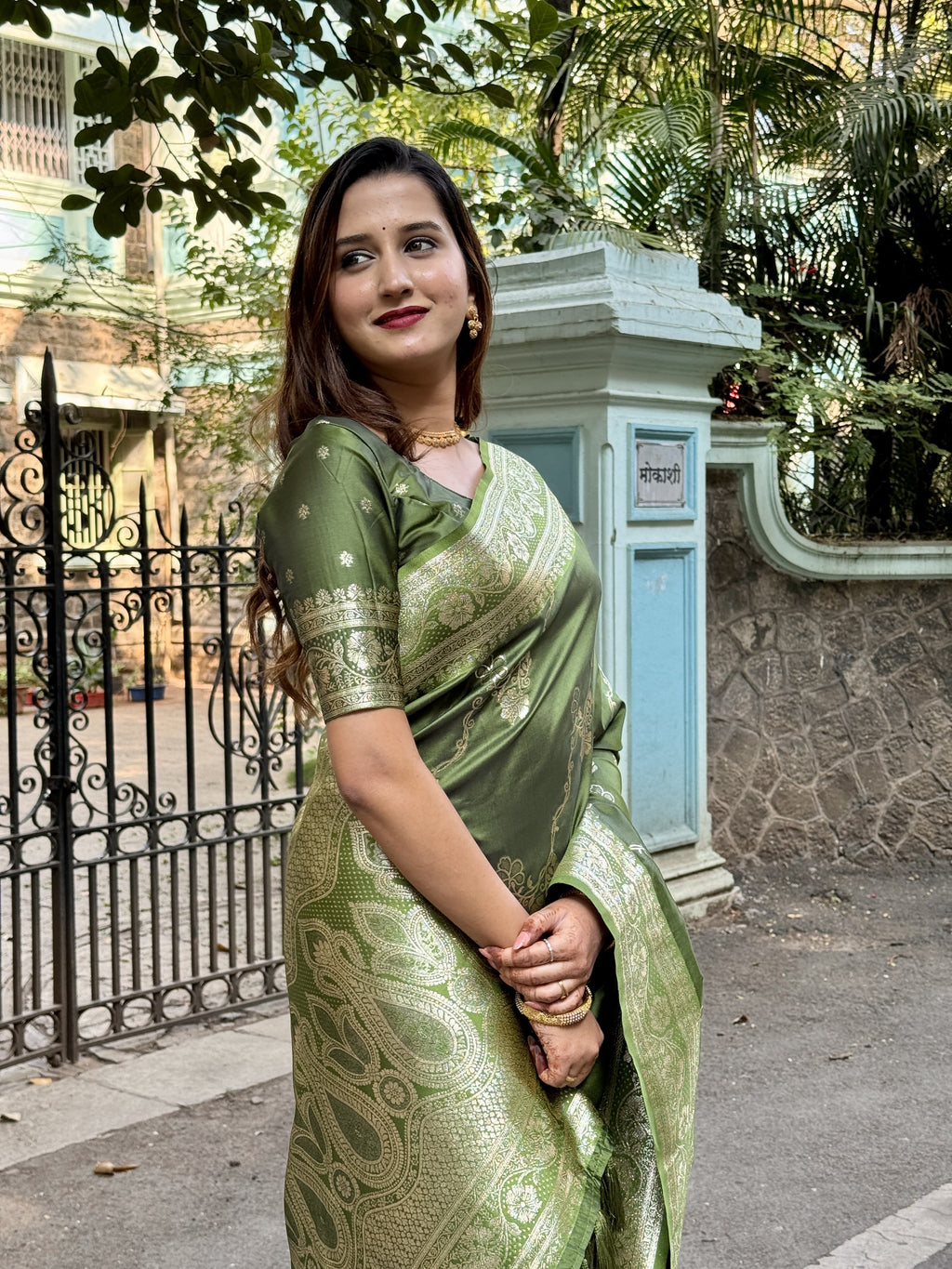 Banarasi Soft Silk Saree with Intricate Silver Zari Jaal & Regal Pallu